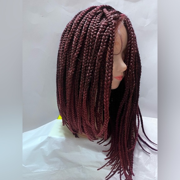 Chic Lace Front Burgundy Braided Wig - Picture 3 of 5